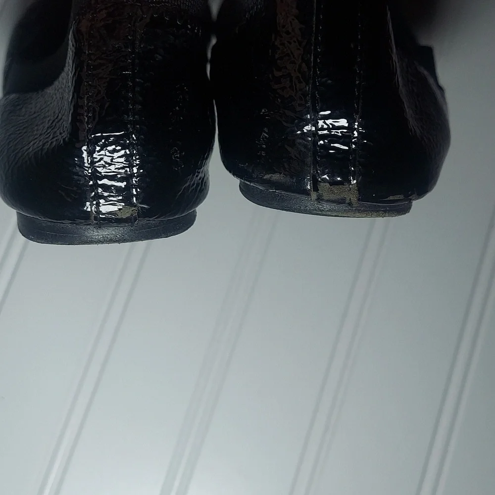 Tory Burch Caroline black patent leather ballet flats